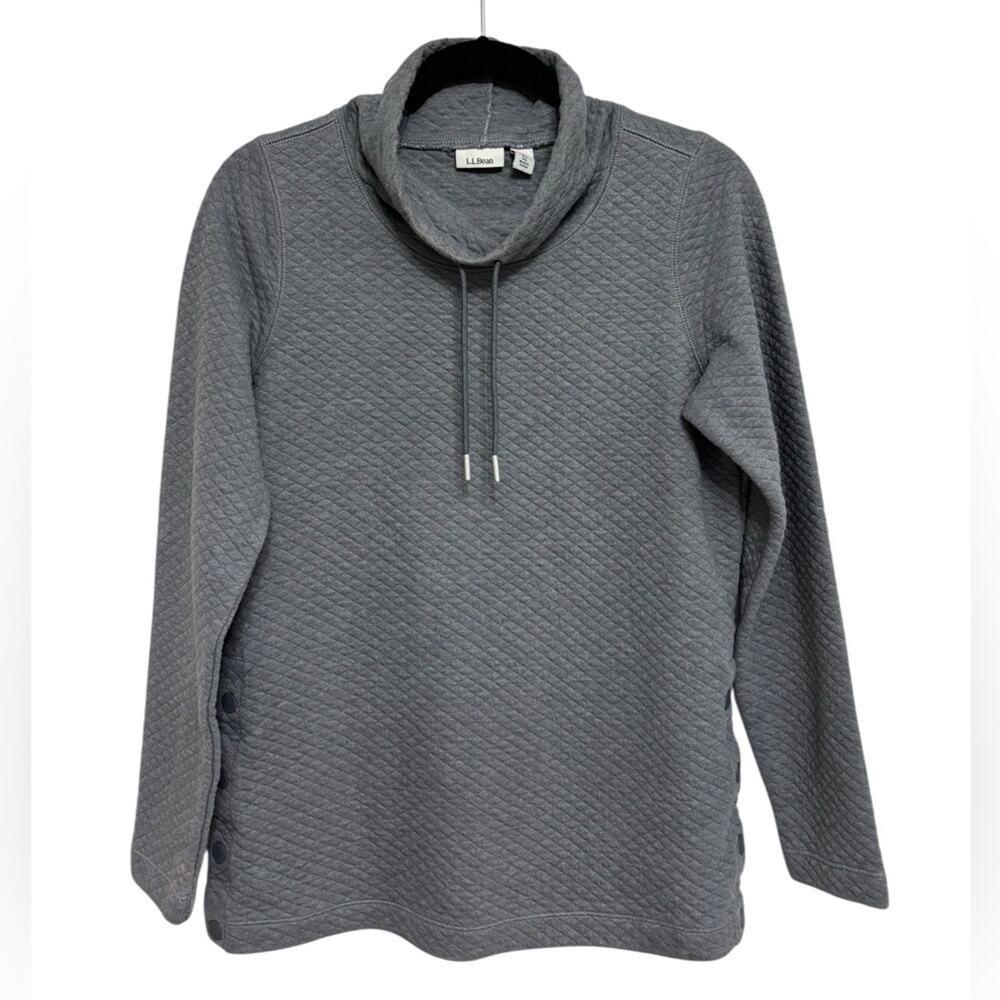 L.L. Bean Women’s SoftLight Quilted Top Funnelneck Pullover in Gray - Size XS